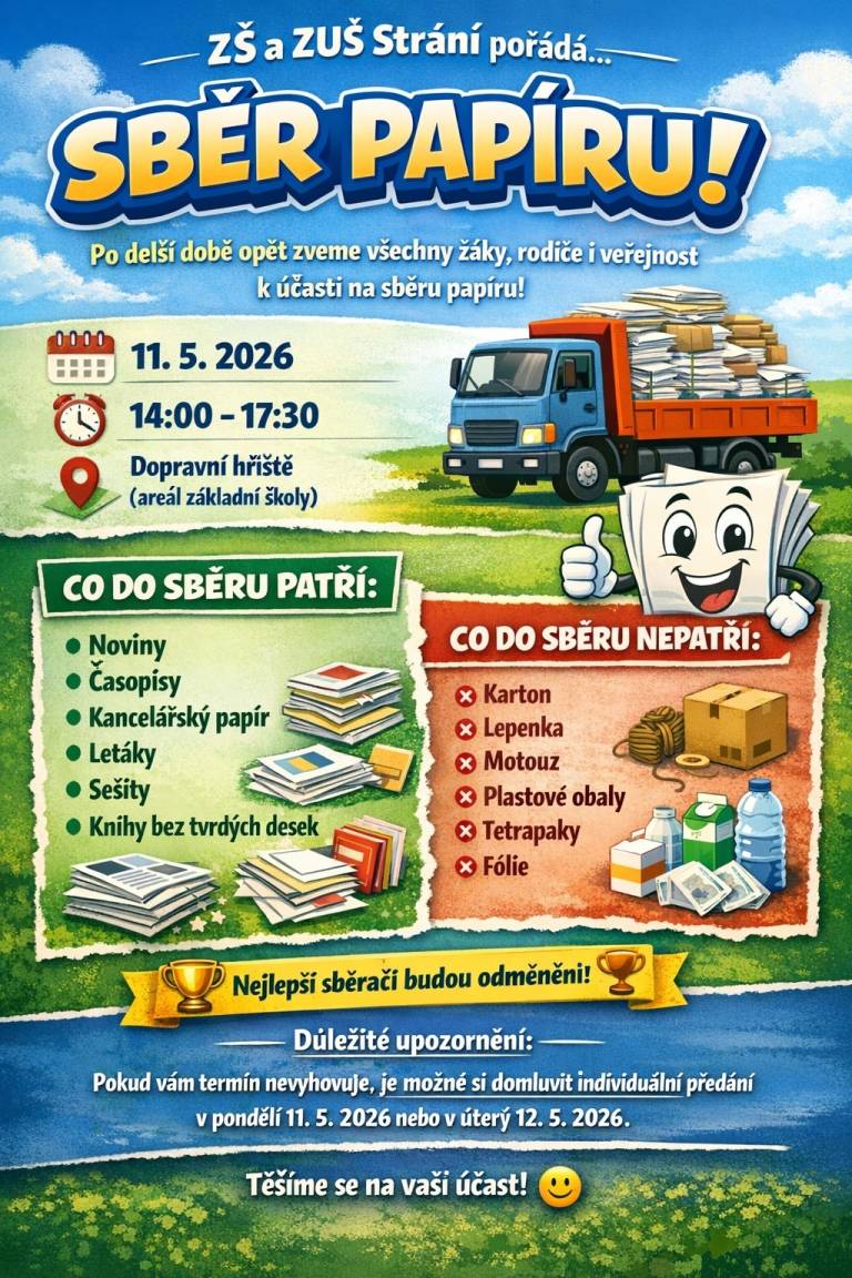 Sbírejme papír pro dobrý účel.